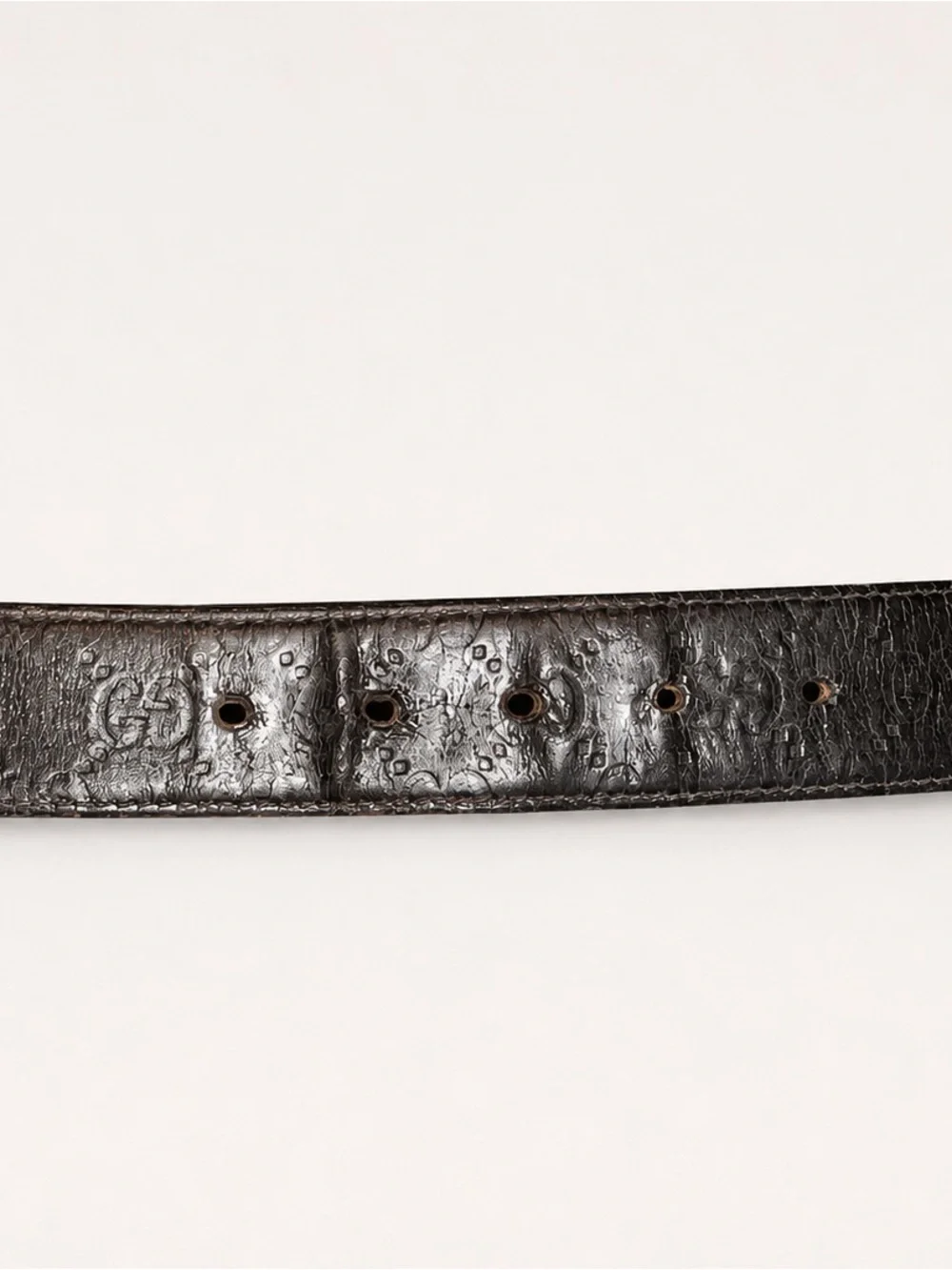 Gucci GG Imprime embossed leather belt